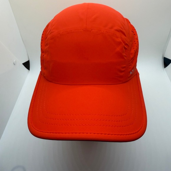 Athleta Womens Orange Perforated Running Hat Adjustable Bungee One Size Cap - Picture 2 of 11